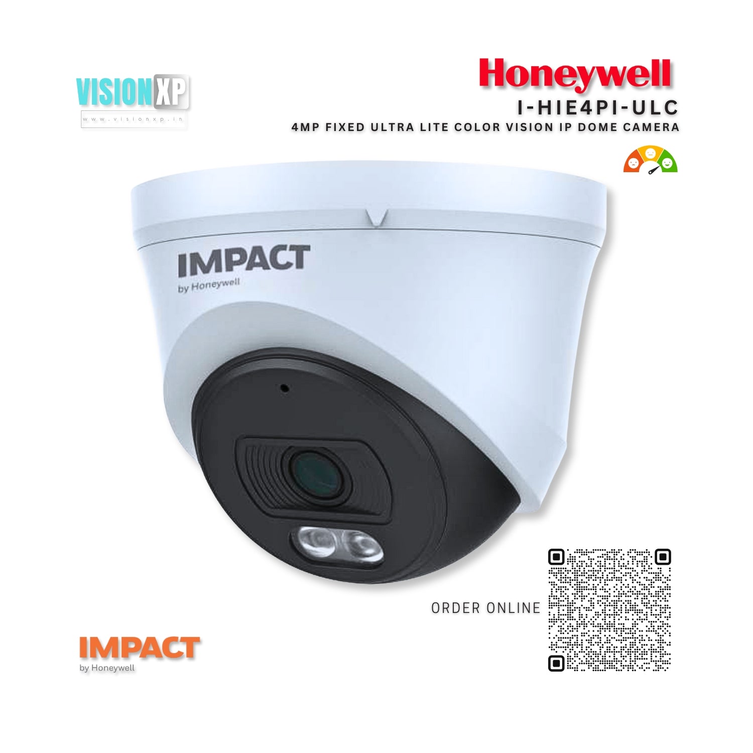 Honeywell Impact I-HIE4PI-ULC 4MP Fixed Ultra Lite Color Vision IP IR Dome Camera Honeywell Impact I-HIE4PI-ULC 4MP Fixed Ultra Lite Color Vision IP IR Dome Camera